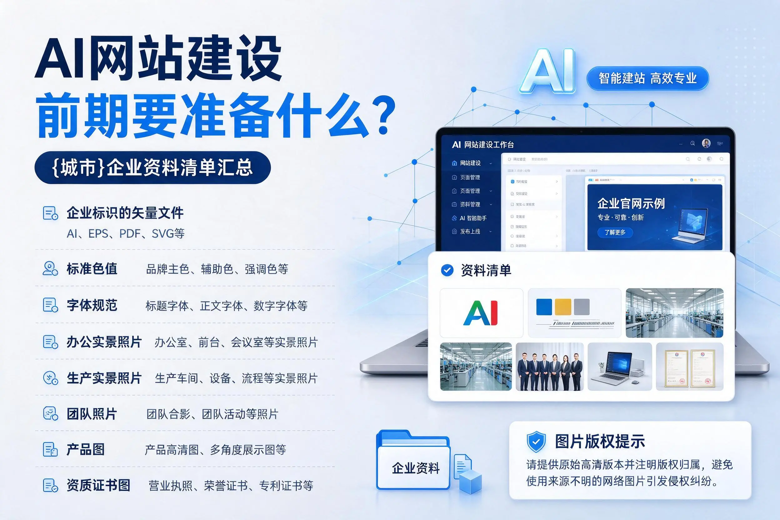 AI网站建设前期要准备什么？屯昌企业资料清单汇总