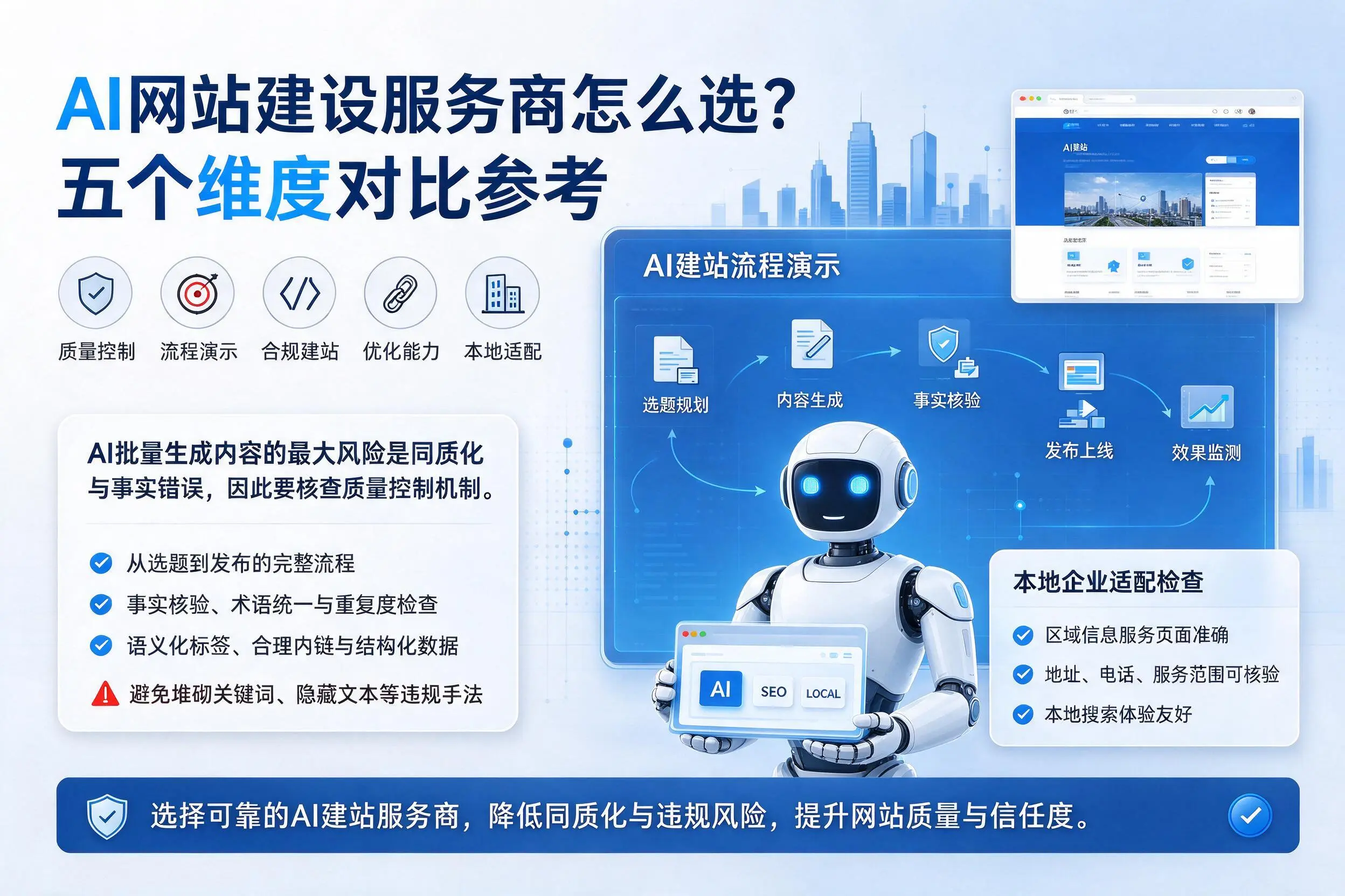 屯昌AI网站建设服务商怎么选？五个维度对比参考